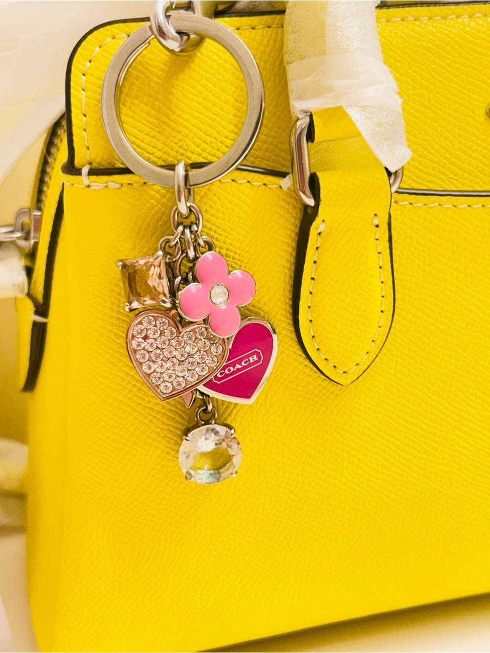 RARE Coach Y2K Heart & Cancer Awareness Keychain/ Bag Charm - Picture 12 of 14
